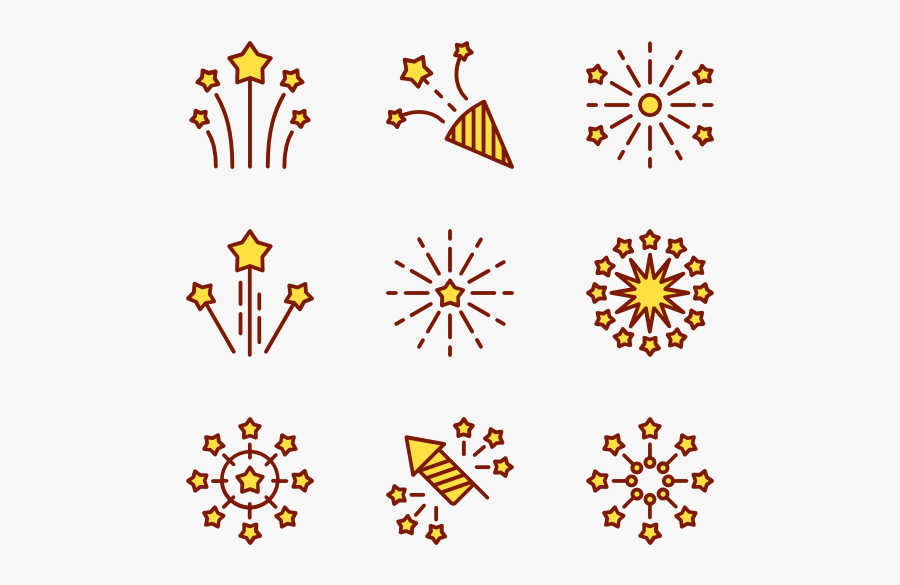 Clip Art Fireworks Icons Free Vector - Transparent Background Firecrackers Clipart, Transparent Clipart