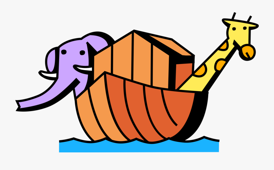 Noah"s Ark Biblical Story With Animals - Illustration, Transparent Clipart