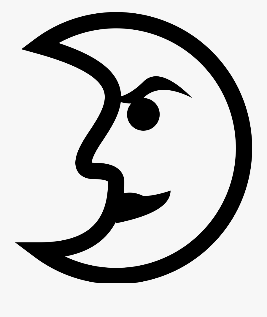 Freeuse Library First Quarter Moon Clipart - First Quarter Moon With Face, Transparent Clipart