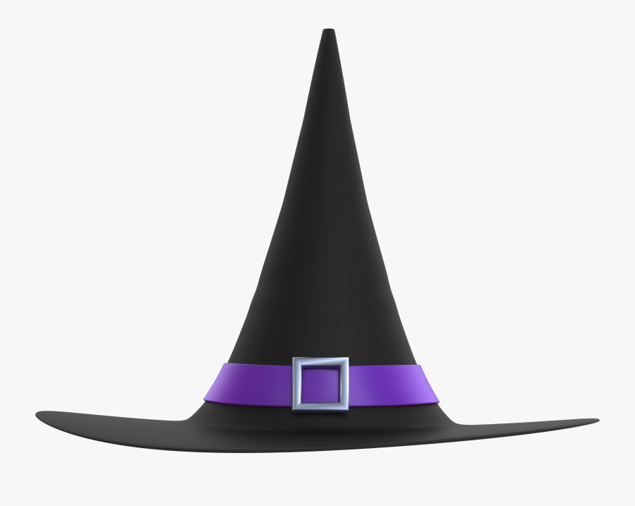 Black And Purple Witch Hat Png Clipart Image - Witch Hat Transparent Background, Transparent Clipart