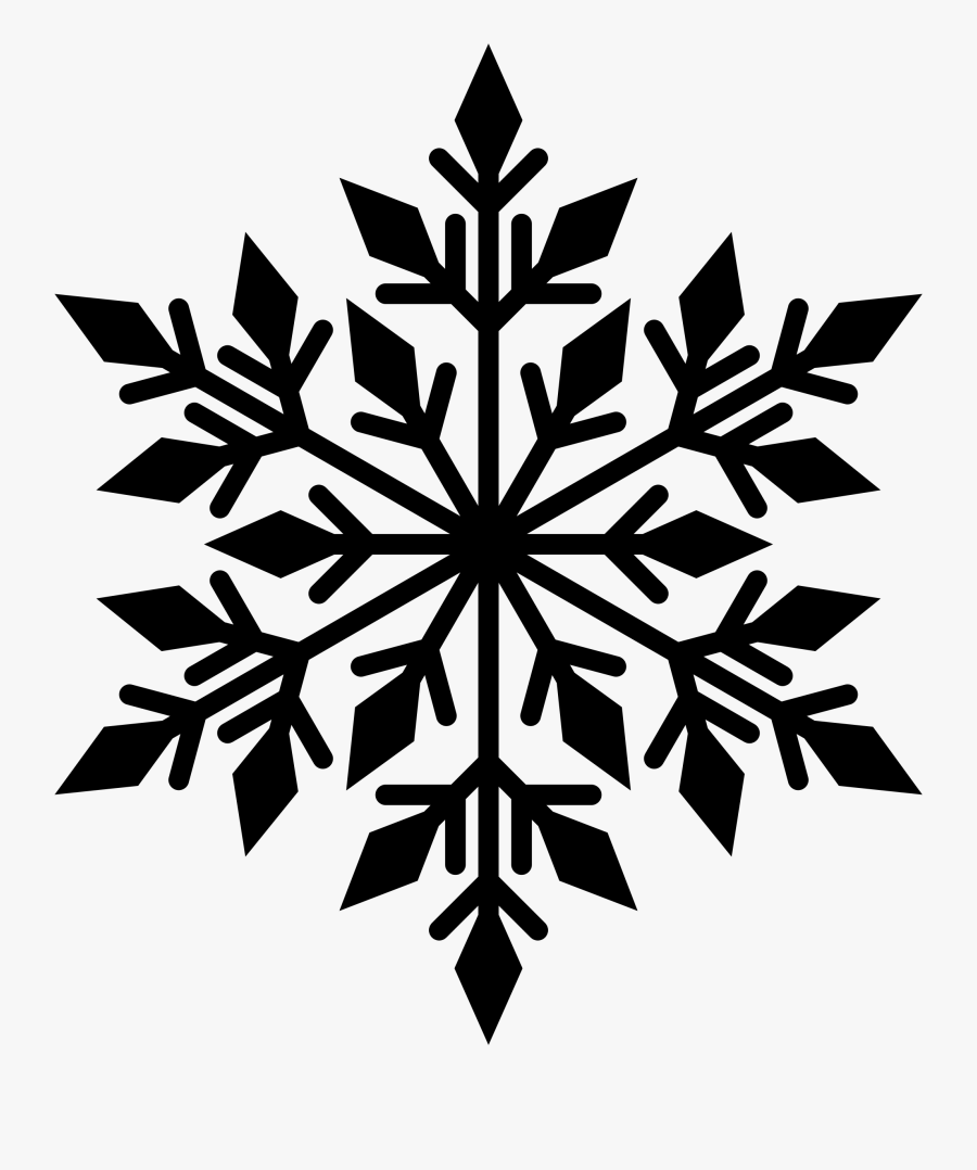 Black Snowflake Silhouette, Transparent Clipart