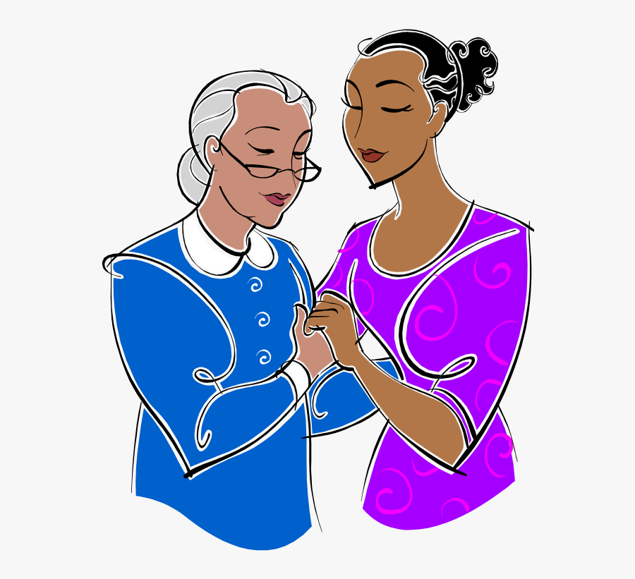 Aunt Clipart Woman Pastor - Old Lady Praying Clipart, Transparent Clipart