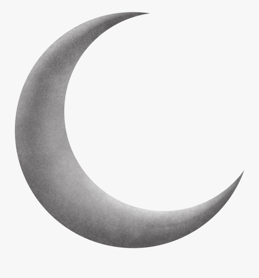 Silver Grey Moon Crescent - Half Moon Png Hd, Transparent Clipart
