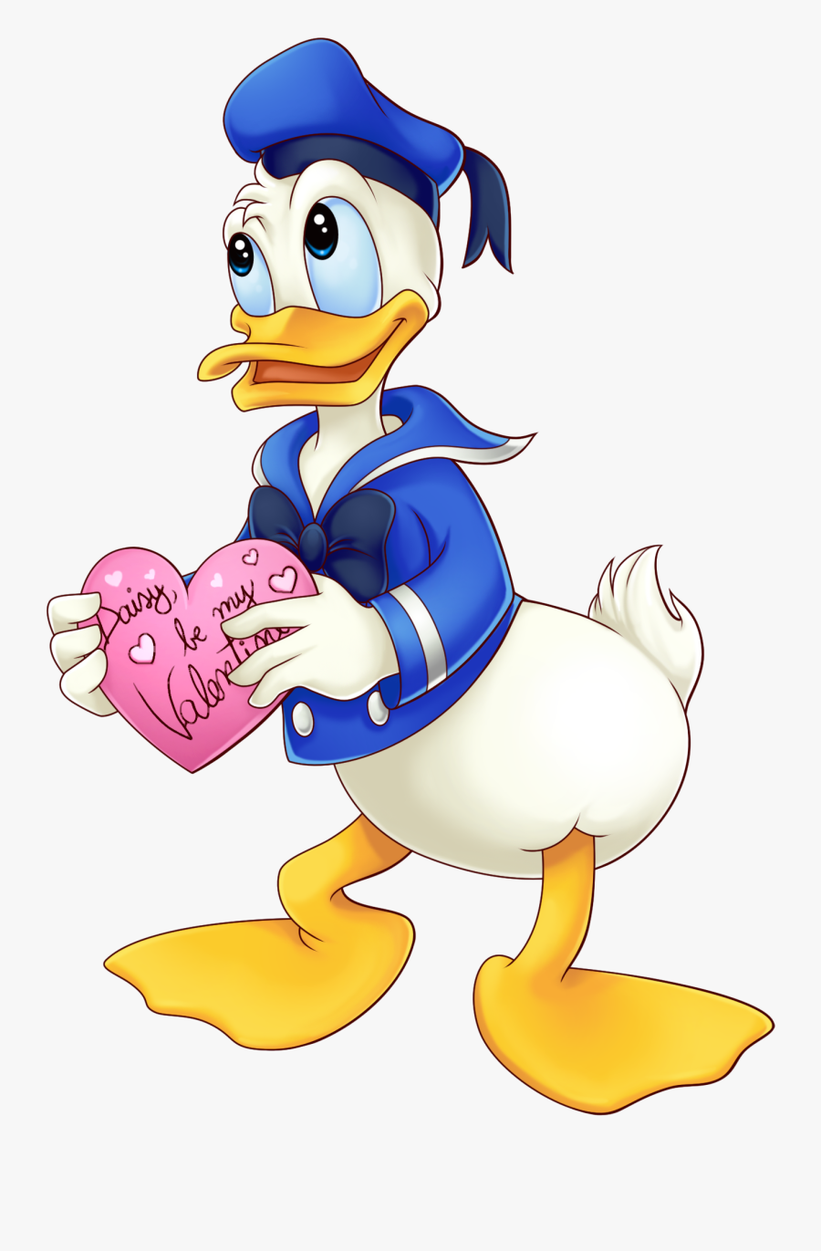 Daisy Duck Png Clipart - Donald Duck With Hearts, Transparent Clipart