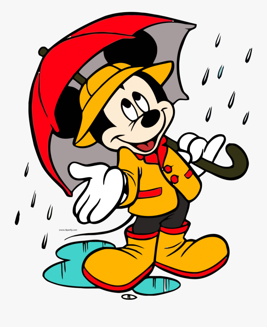 Big Mickey Mouse Cover Rain Weather Clipart Png - Mickey Mouse Rain, Transparent Clipart