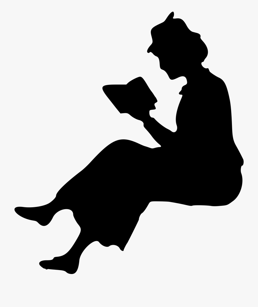 Lady Reading - Person Sitting Reading Silhouette, Transparent Clipart