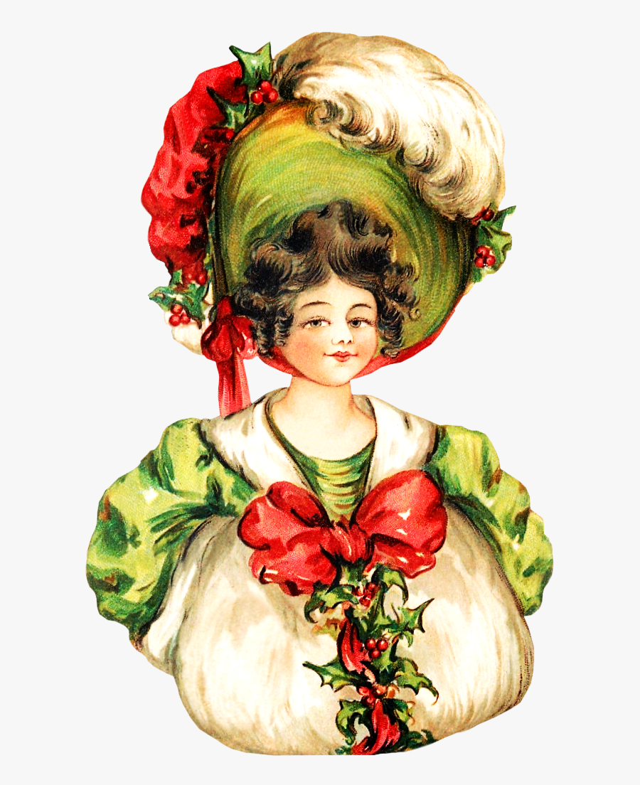 Victorian Christmas Women Clipart - Victorian Christmas Images Png, Transparent Clipart