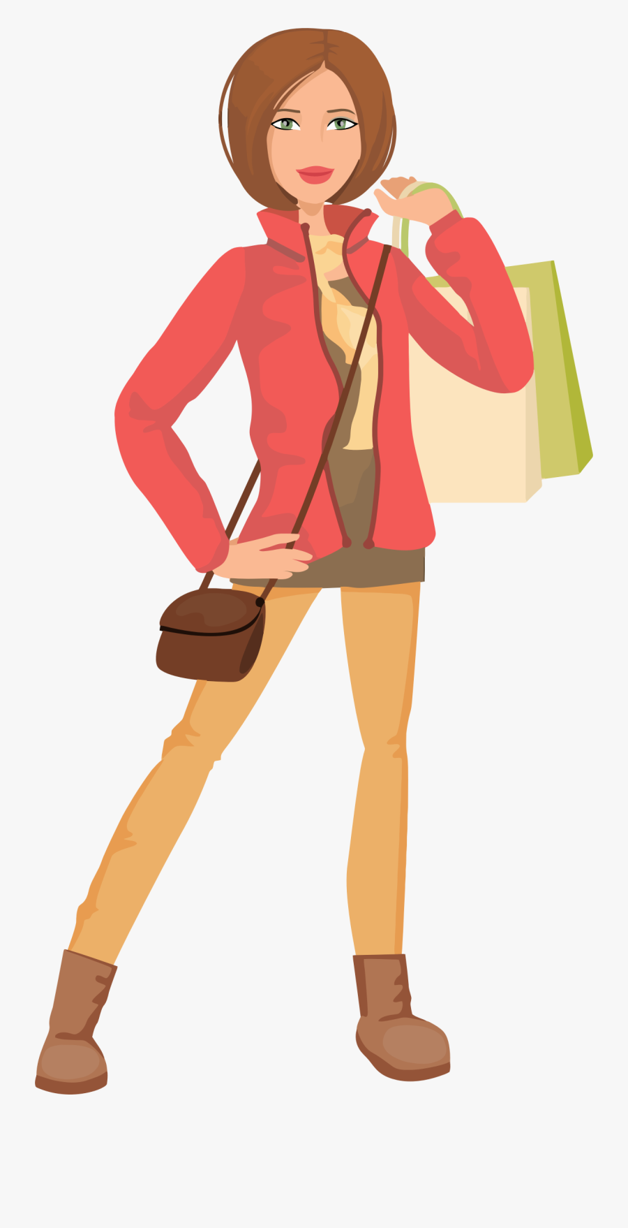Shop Clipart Woman - Chica Caricatura, Transparent Clipart
