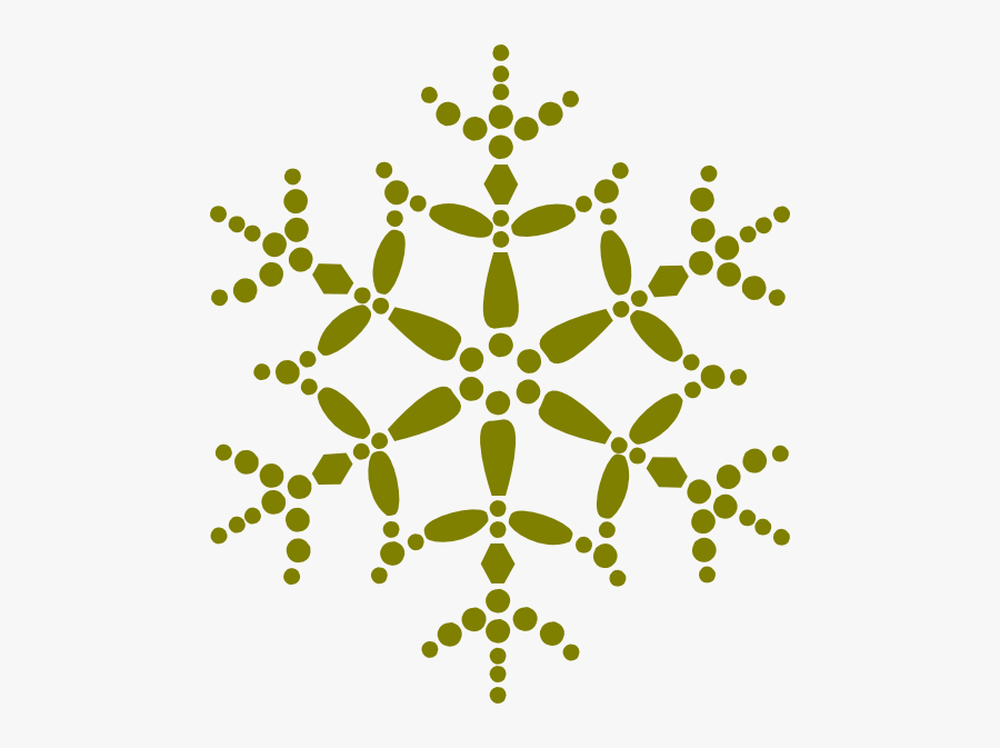 Golden Snowflake Clip Art At Clker - Green Snowflakes Vector Png, Transparent Clipart