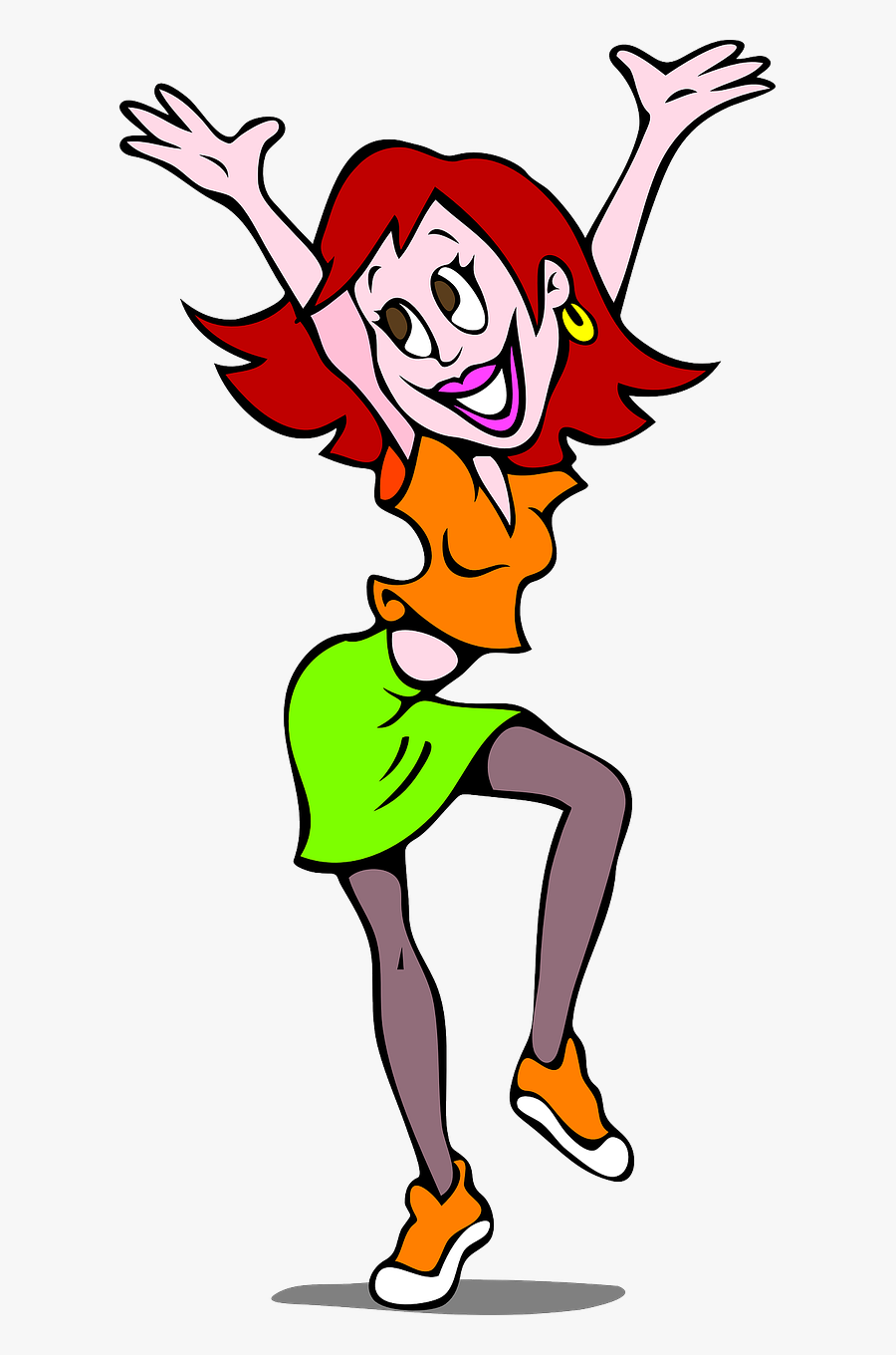 Woman Lady Female Happy Dancing Png Image - Clipart Happy Woman, Transparent Clipart