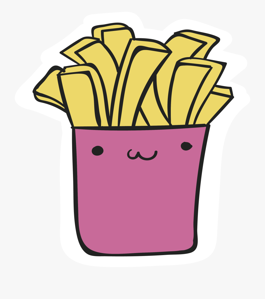 French Fries Junk Food Drawing Clip Art - French Fries Drawing Cute, Transparent Clipart