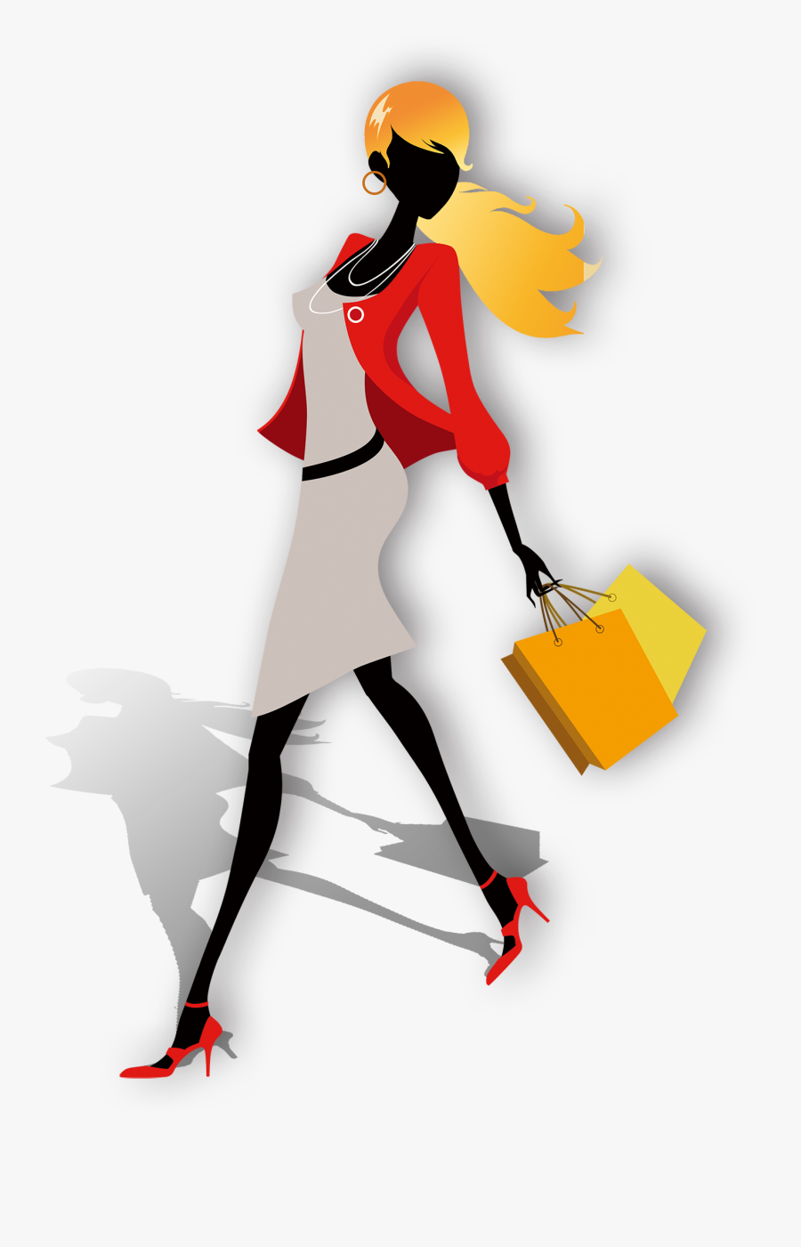 London Week Blog Clothing Shopping Woman Clipart , - Modern Girl Png Cartoon, Transparent Clipart
