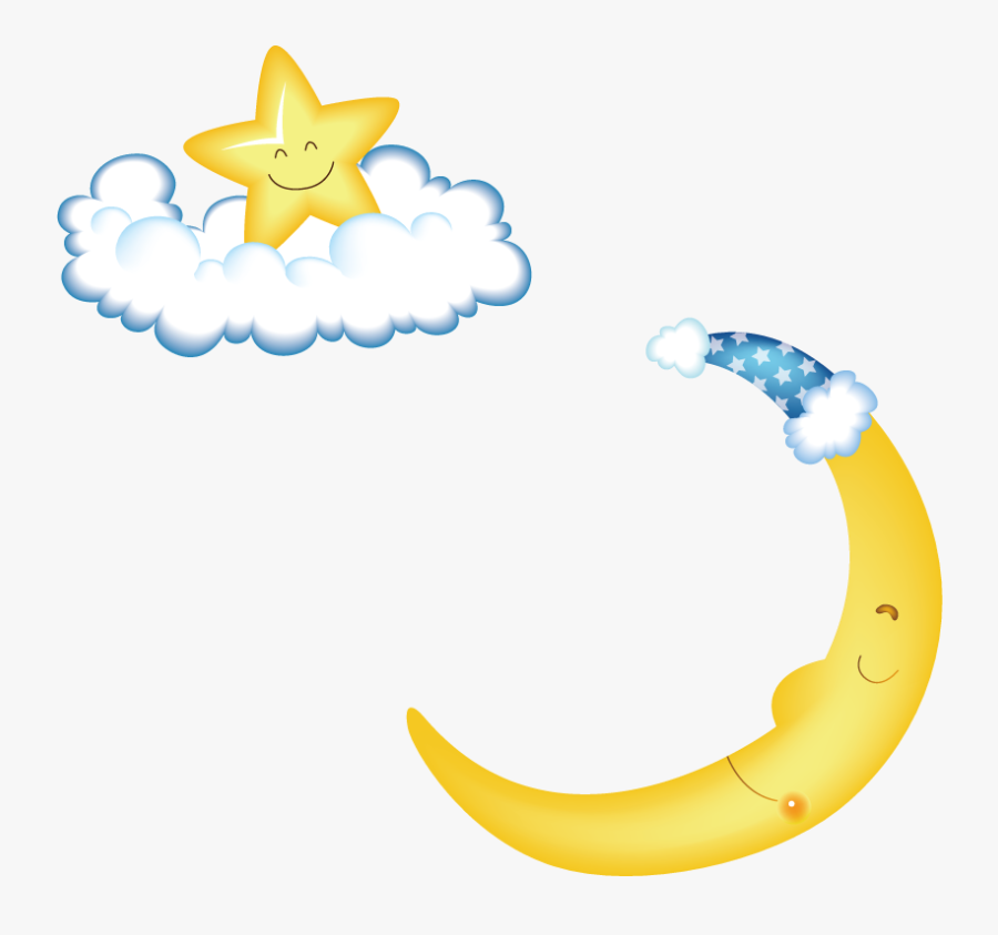 Transparent Moon Outline Png - Moon And Star Background Cartoon Hd, Transparent Clipart