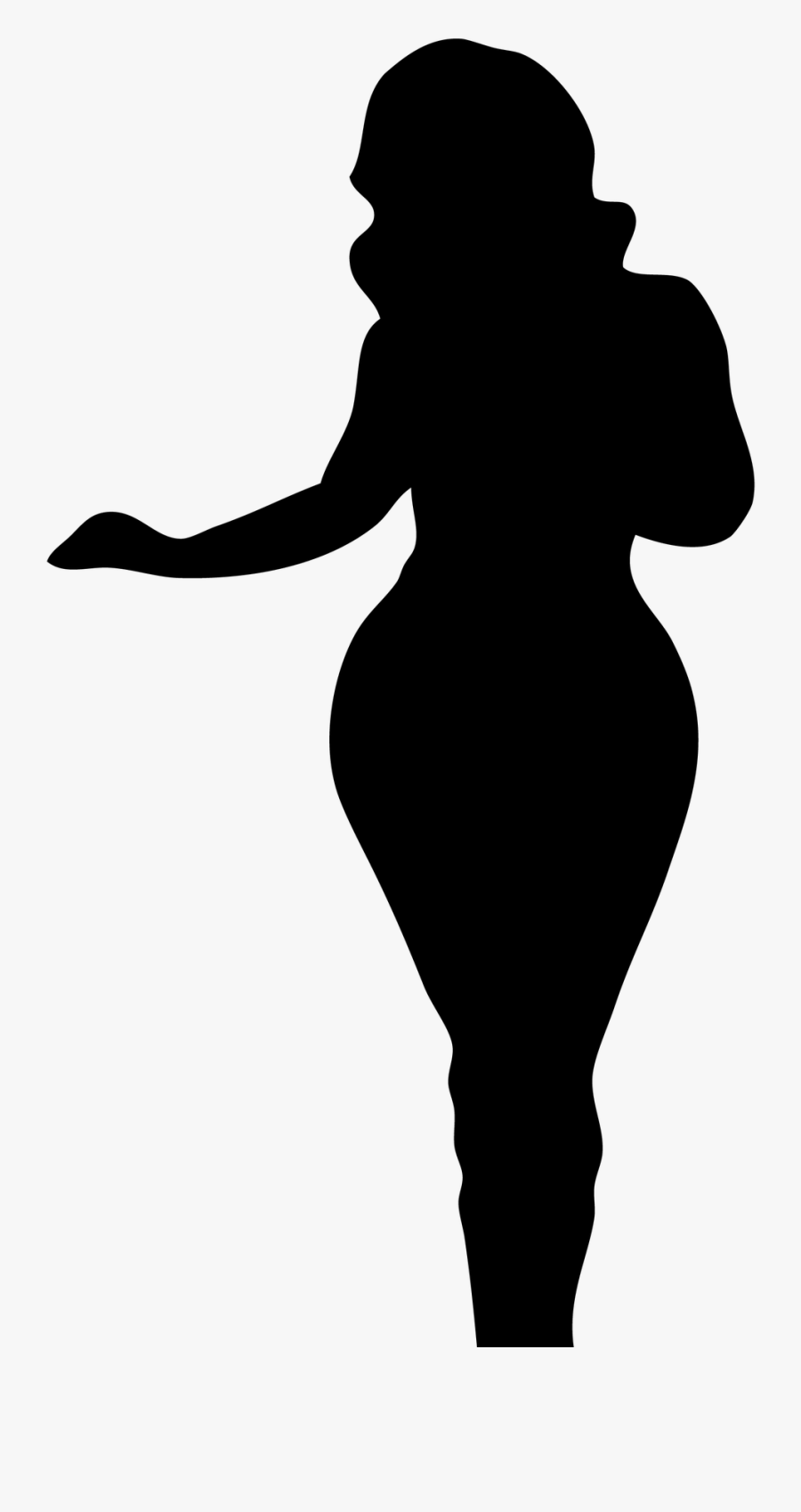 Black Woman Silhouette Clip Art - Curvy Black Woman Silhouette, Transparent Clipart