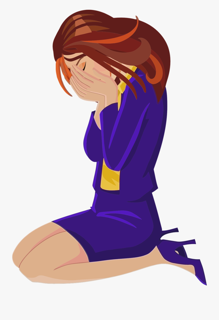 Cartoon Crying Girl Drawing, Transparent Clipart