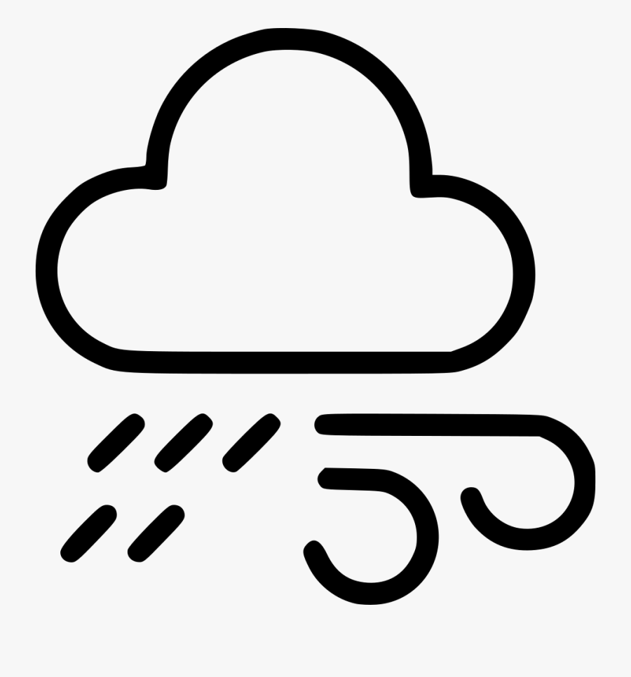 Weather Rain Cloud Wind Cloudy Lightning Comments - Cloud Wind Icon Png, Transparent Clipart