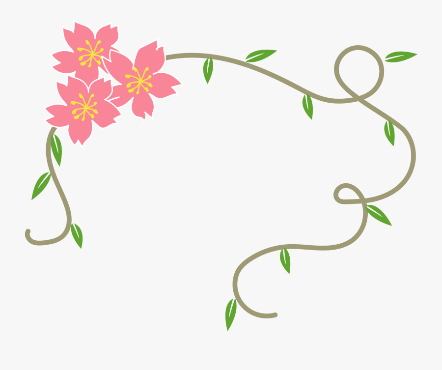 Simple Fresh Floral Decorative Border Png And Vector - Simple Border Design Png Flower, Transparent Clipart