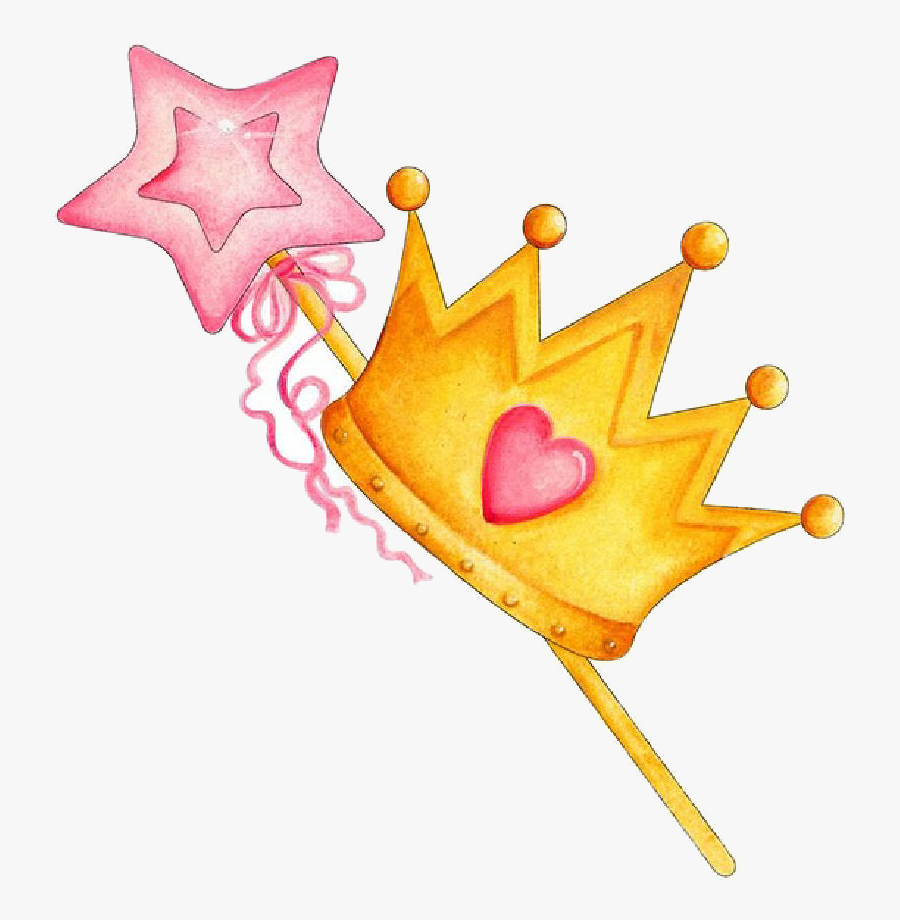 Crown Cartoon Princess Clipart Clipartfest Transparent - Princess Crown And Wand Clipart, Transparent Clipart