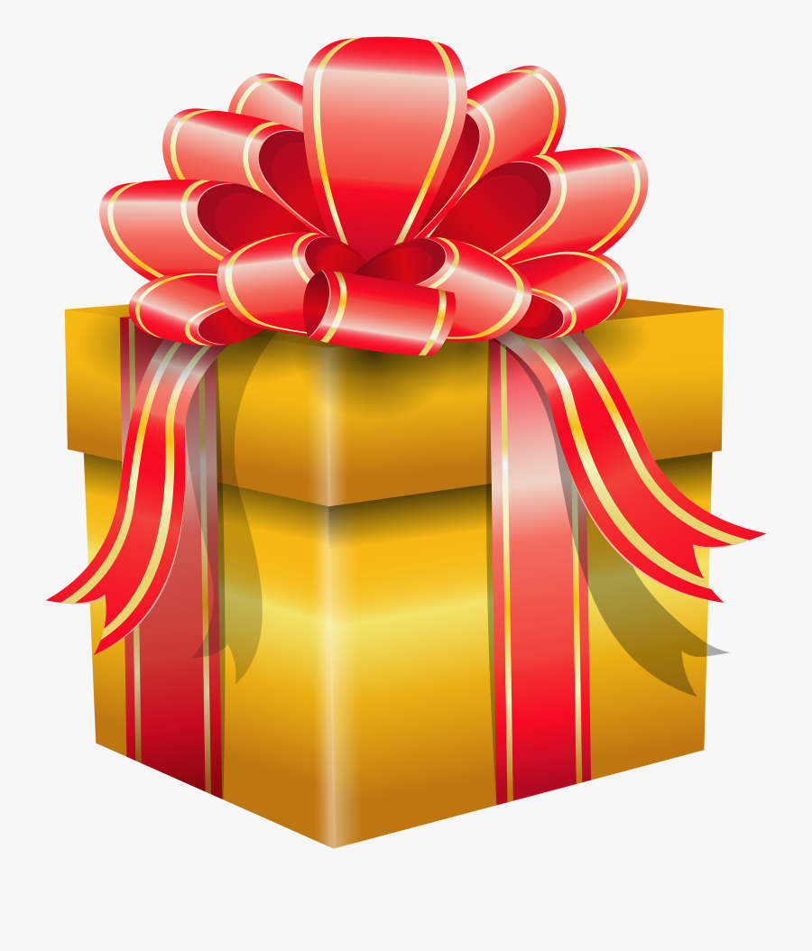 Transparent Gift - Yellow Gift Box Png, Transparent Clipart