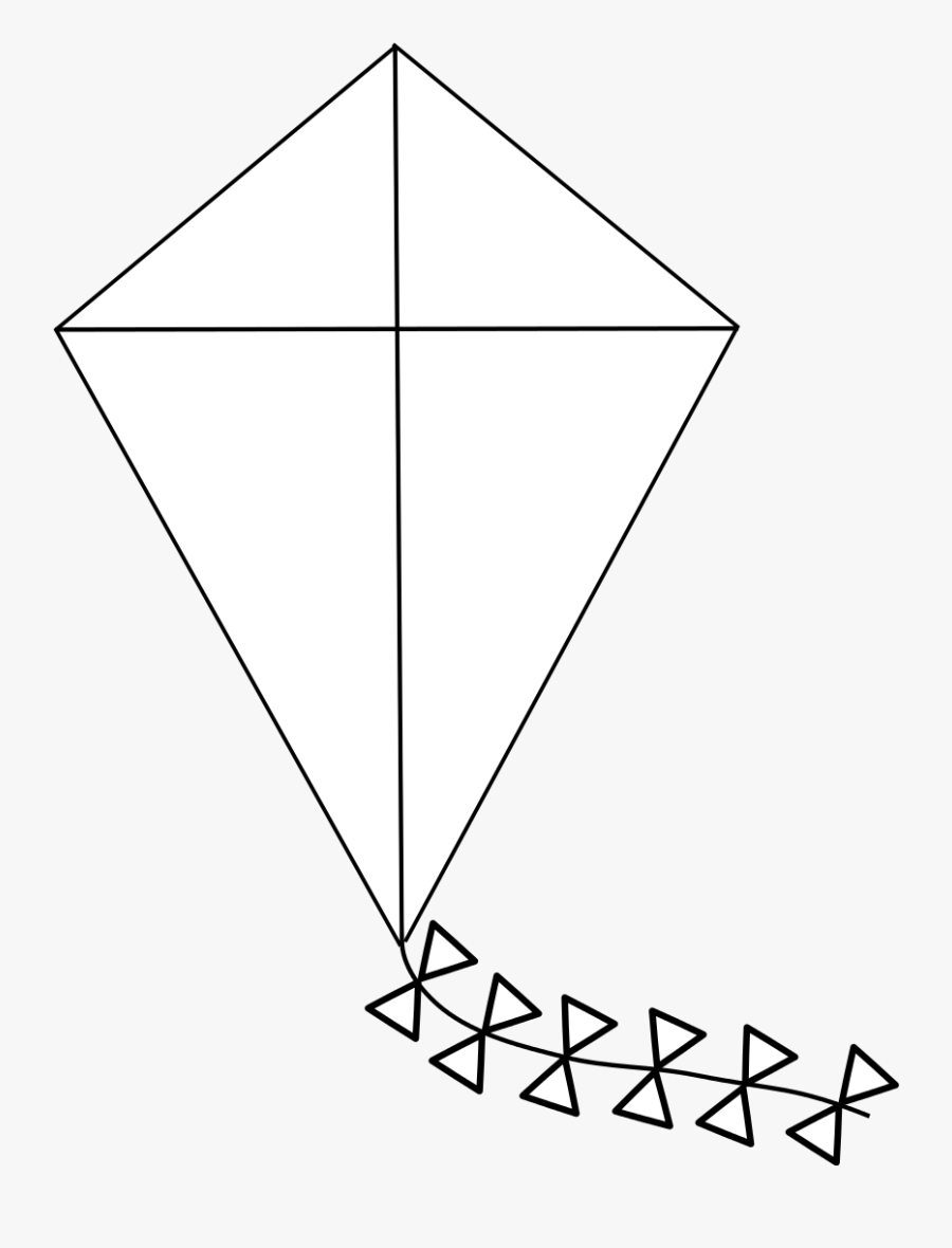Kite - Clipart - Outline Of A Kite, Transparent Clipart