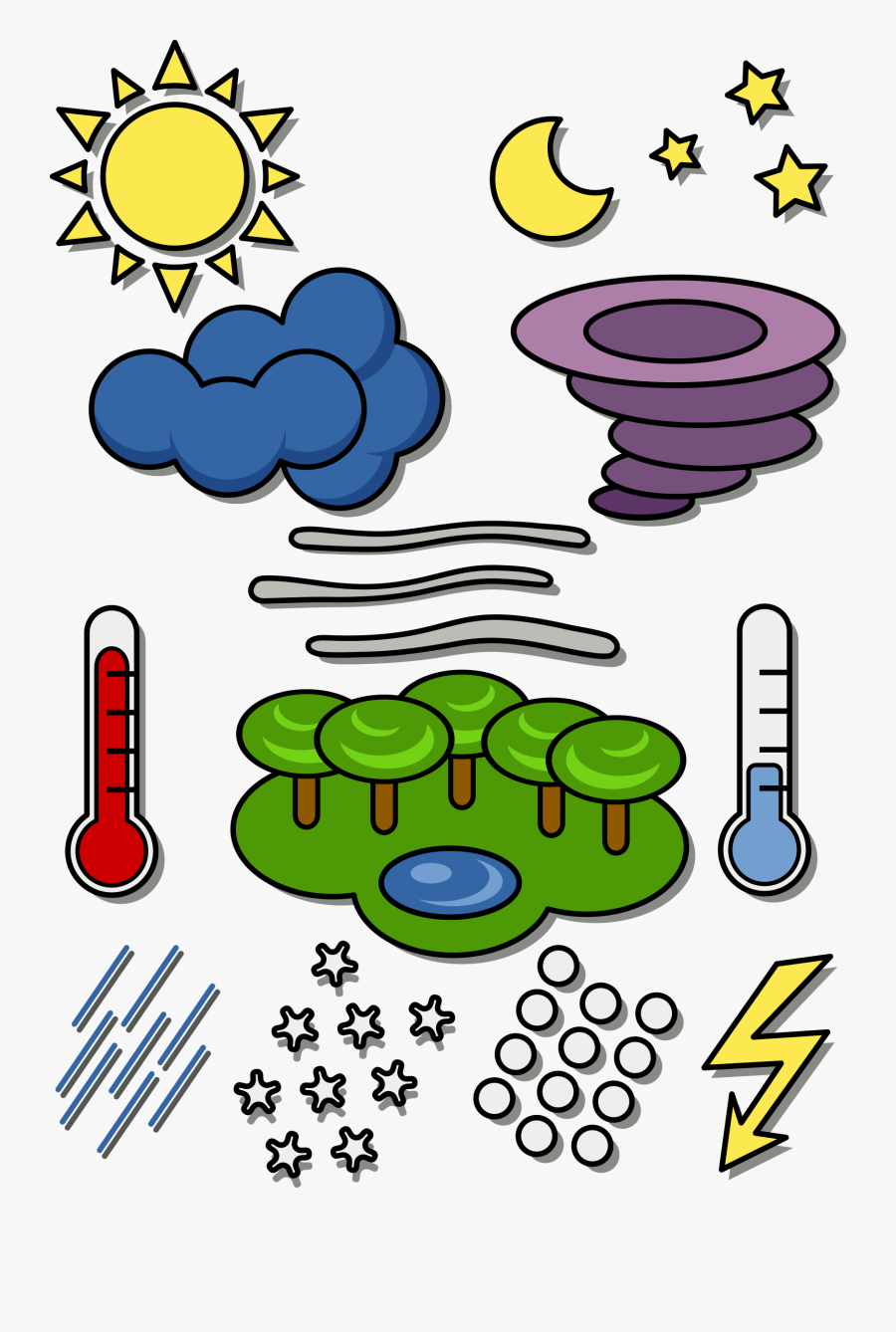 Weather Chart Symbols - Weather Chart, Transparent Clipart