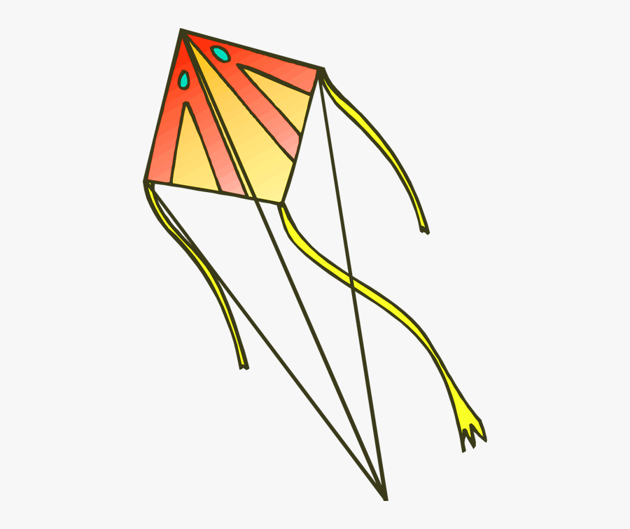 Orange Kite - பட்டம் Clip Art, Transparent Clipart