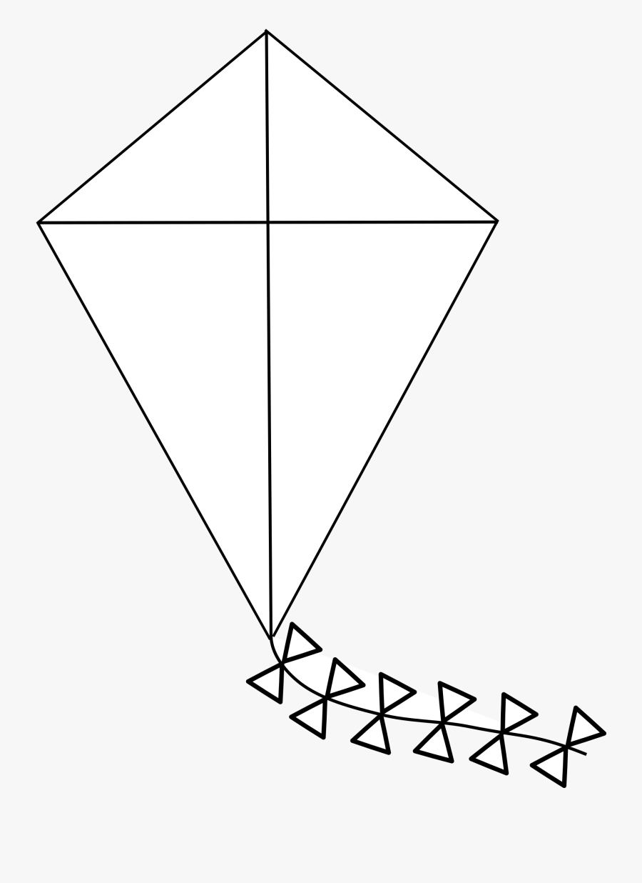 Kite Line Art - Outline Of A Kite, Transparent Clipart