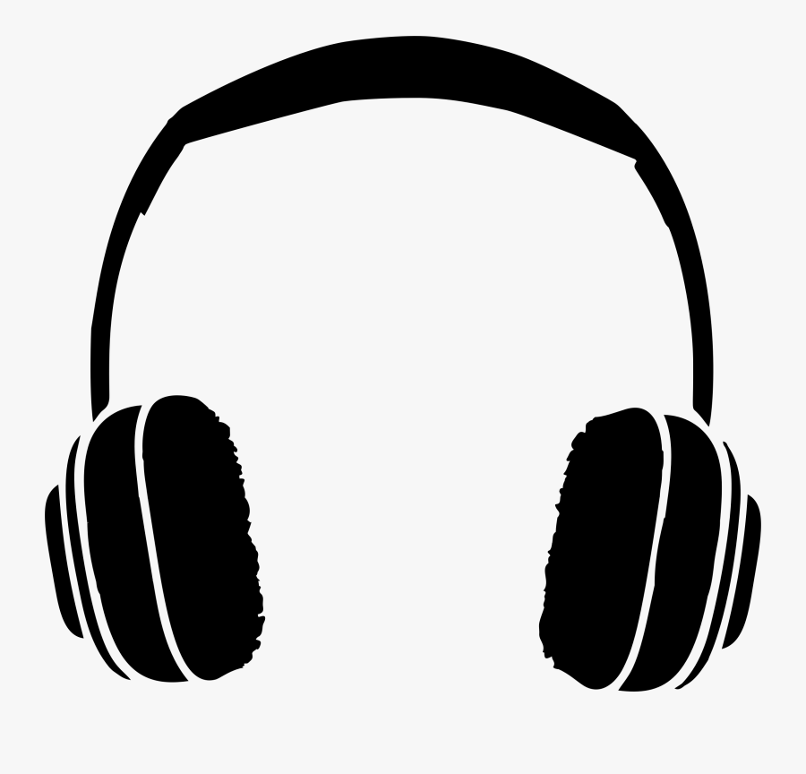 Headset,monochrome Photography,headphones - Headphones Silhouette, Transparent Clipart
