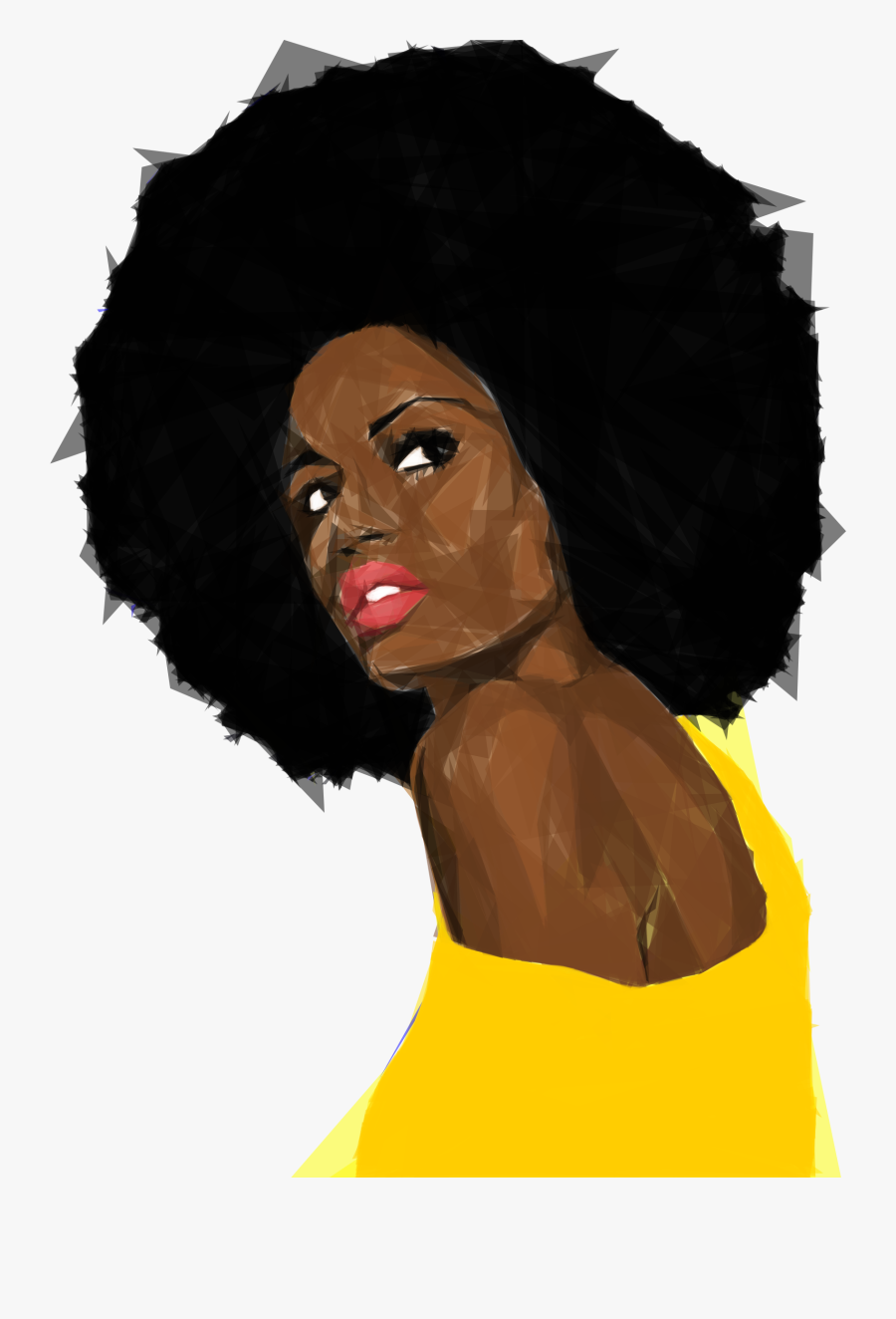 Beautiful Black Woman 2 Geometric No Background - Black Girl Transparent Background, Transparent Clipart