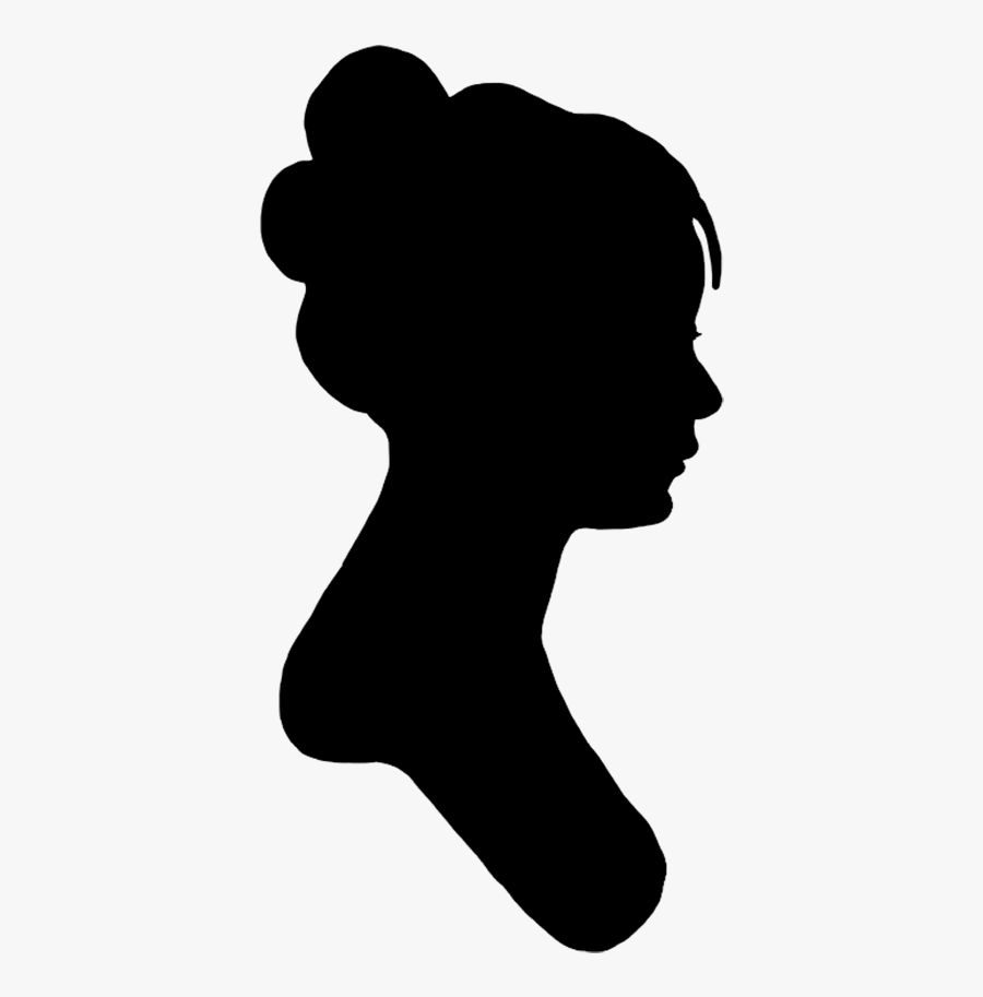 Portrait Silhouette Young Woman Clipart Silhouette - Silhouette Woman Head, Transparent Clipart