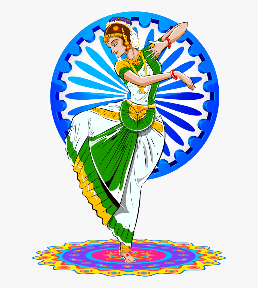 26 Vector Parade Dancing January Delhi Woman Clipart - Indian Independence Day 2017, Transparent Clipart