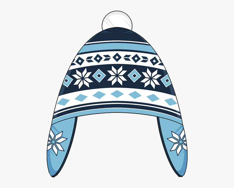Winter Flat Snowflake Hat Clipart Image And Transparent - Pudelmütze Clipart, Transparent Clipart