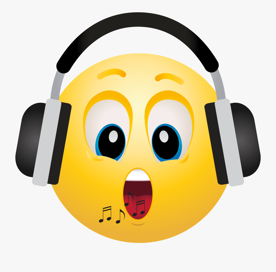 Headphone Emoticon Emoji Clipart Info - Head With Headphones Png, Transparent Clipart
