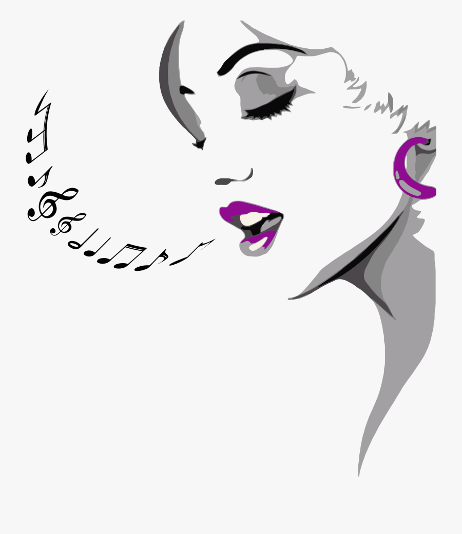 Clipart Singing Woman - Singing Head, Transparent Clipart