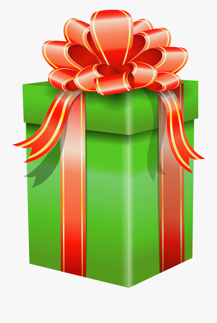 Green Gift Box With Red Bow Png Clipart - Background Ulang Tahun Red, Transparent Clipart