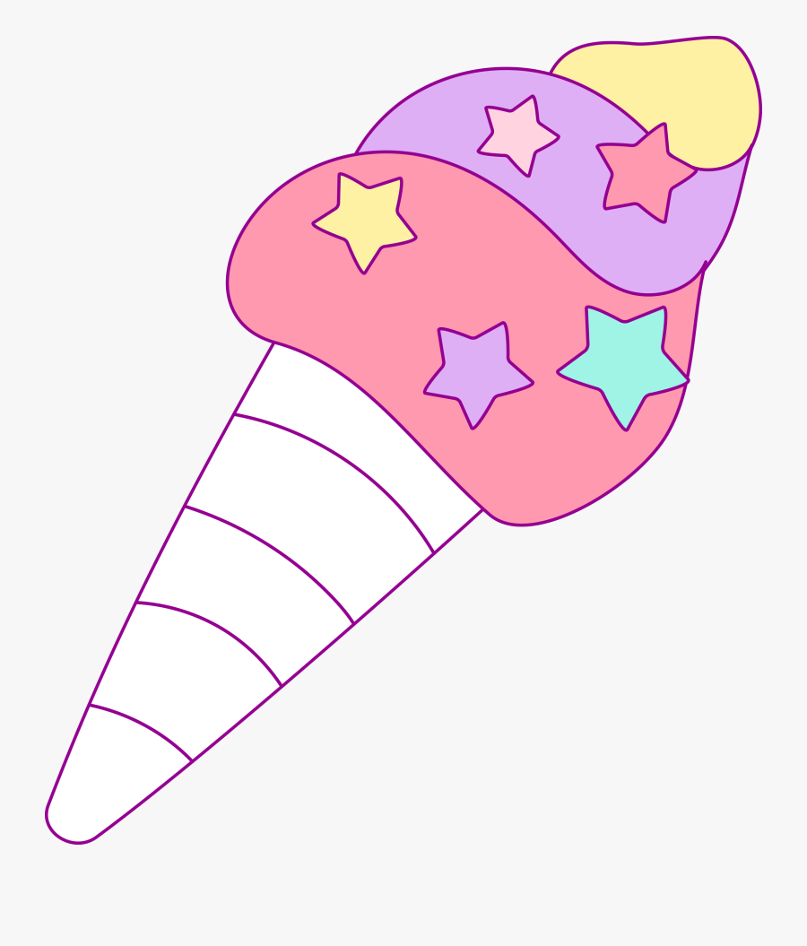 Unicorn Ice Cream Png, Transparent Clipart