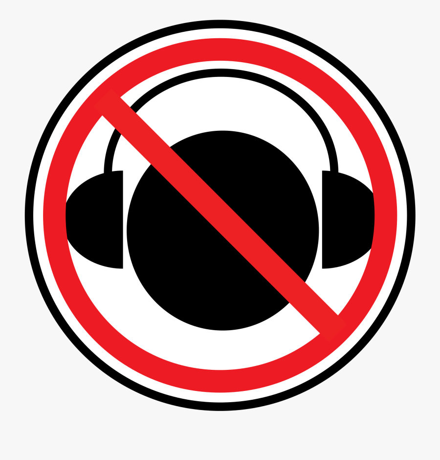 Headphone Clipart 20, Buy Clip Art - No Headphones In The Workplace, Transparent Clipart