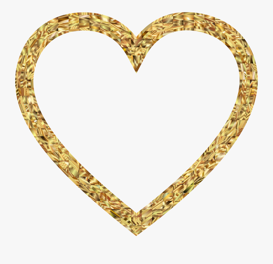 Golden Hearts Clipart - Gold Heart No Background, Transparent Clipart