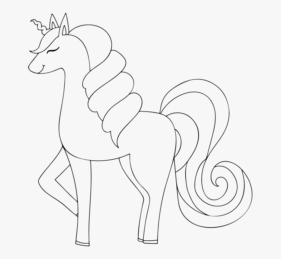 Pony,monochrome,line Art - Line Drawing Unicorn Free, Transparent Clipart