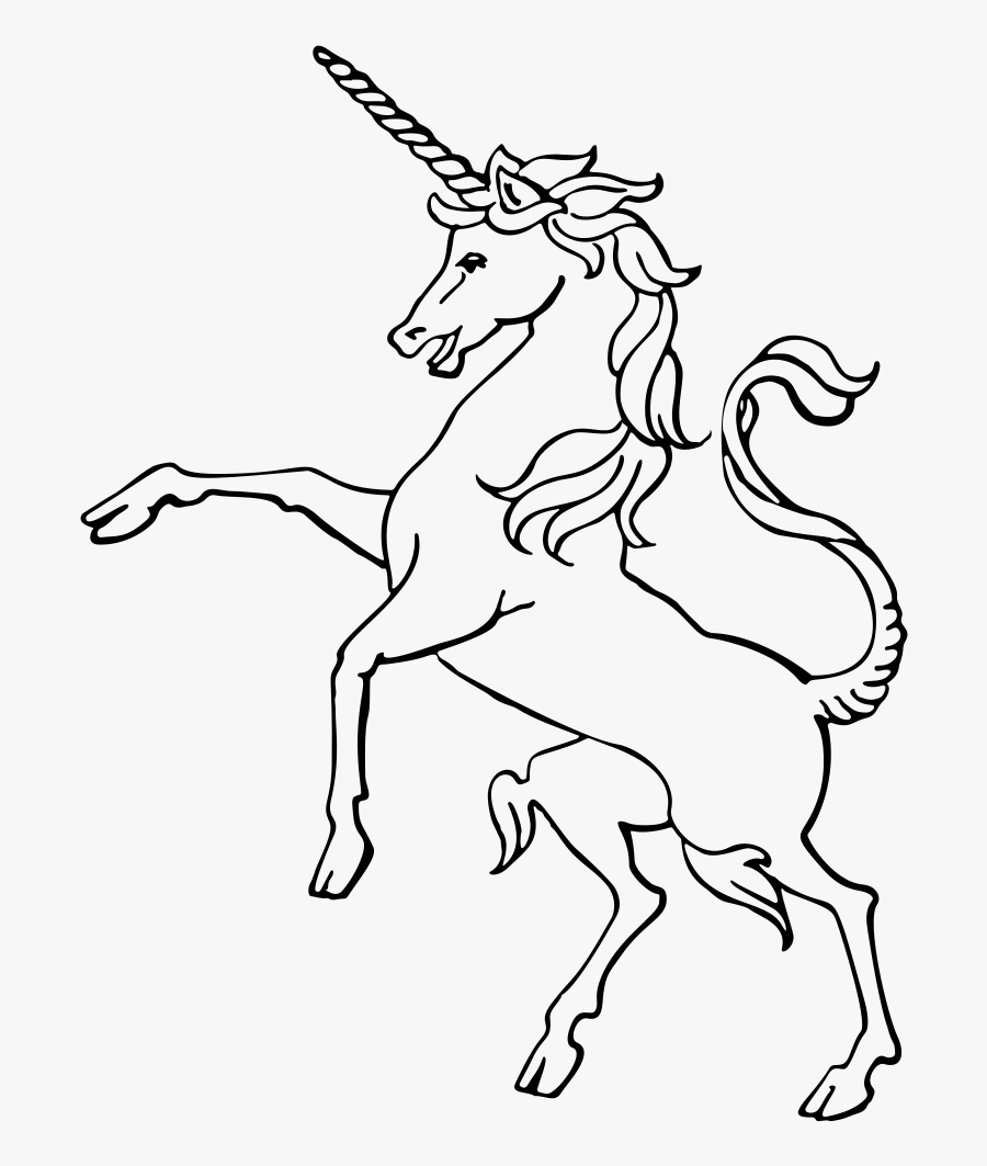Vintage Unicorn Line Art - Unicorn Clipart Black And White, Transparent Clipart