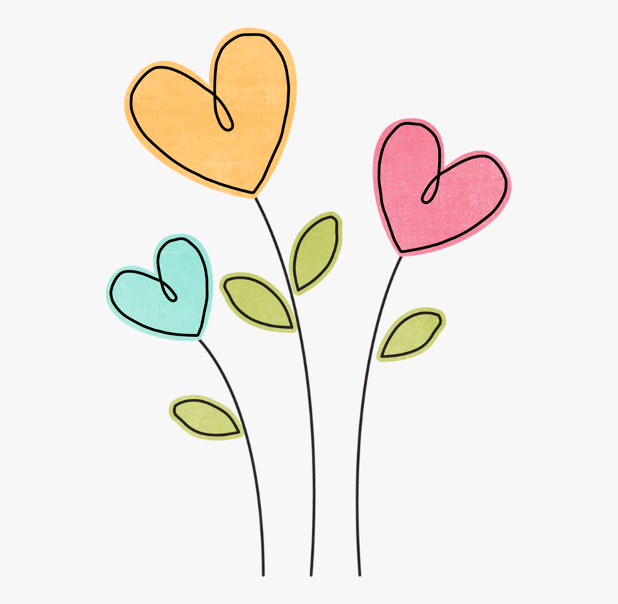 Cake Clipart, Heart Clip Art, Flower Clipart, Easy - Flowers And Hearts Clipart, Transparent Clipart