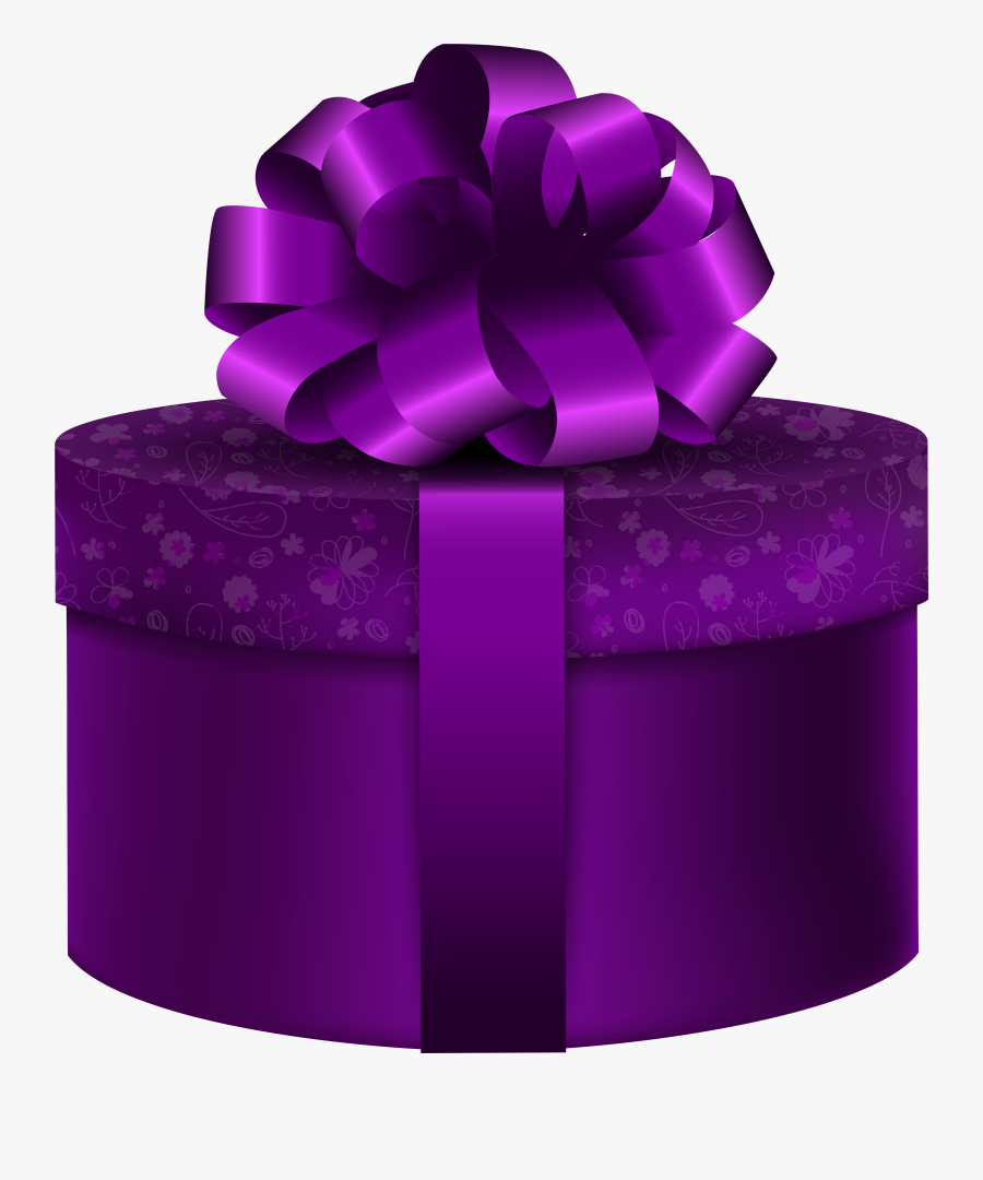 Purple Gift Clip Art, Transparent Clipart