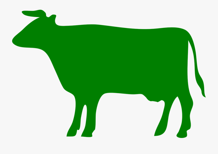 Green Cow Silhouette, Transparent Clipart