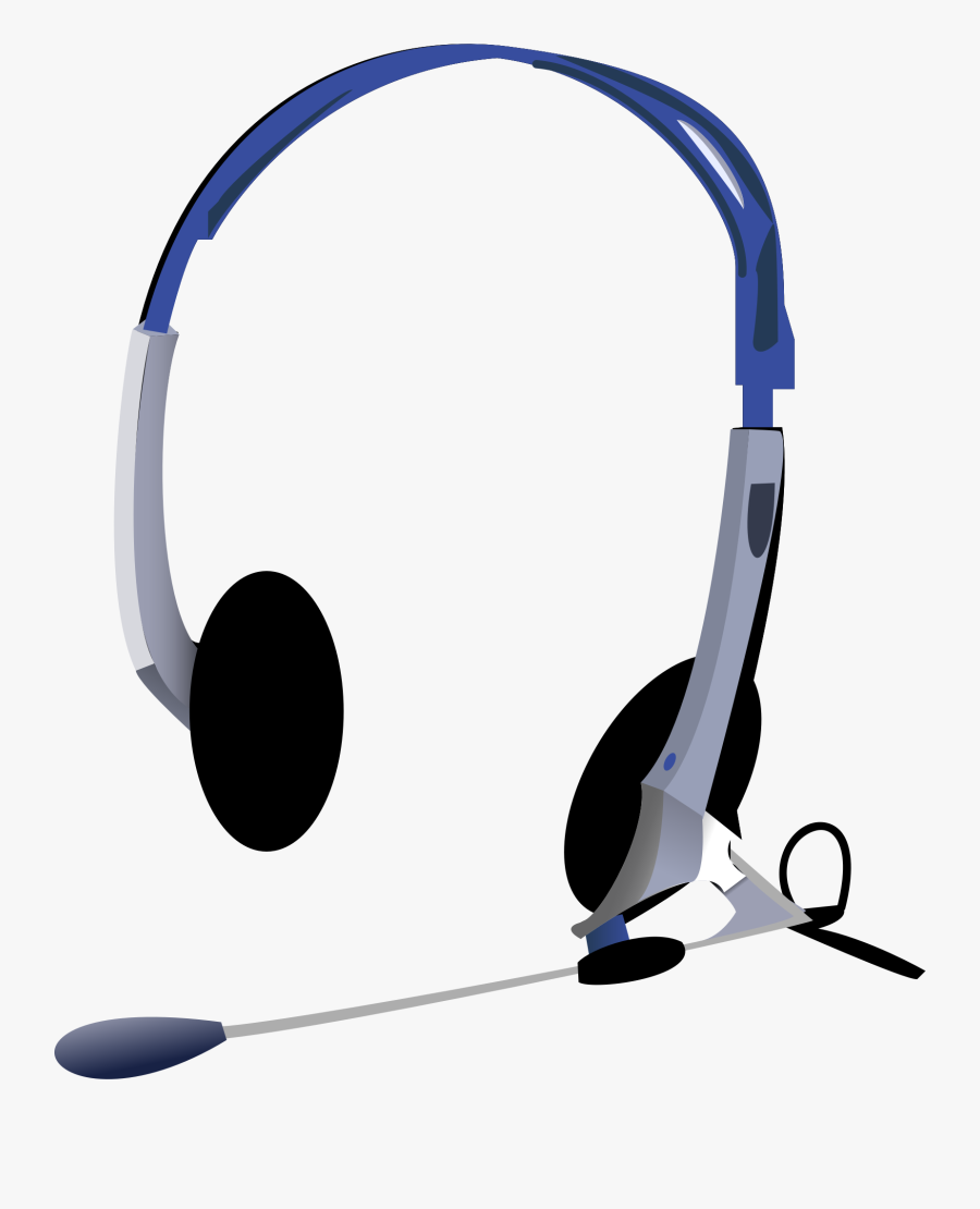 Headphones - Microphone Headset Vector Art, Transparent Clipart