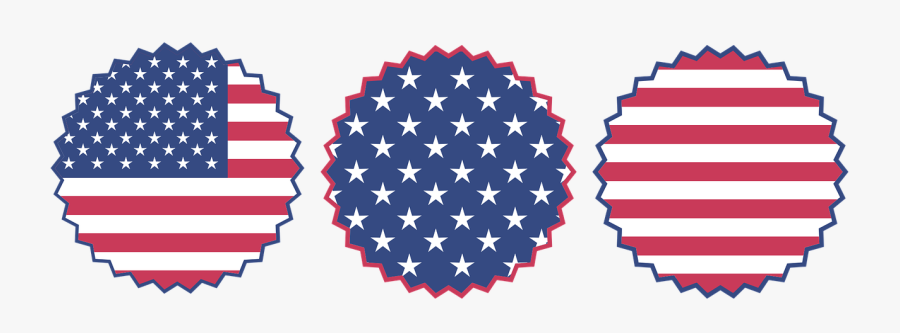 Burst, Art, Red, White, Blue, Labor Day, Patriotic - American Flag Circle Printable, Transparent Clipart