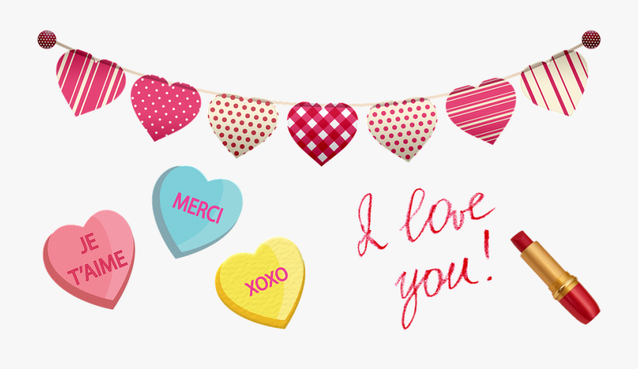 Valentine Clip Art, Hearts, Candy, Love, Romance - Love You My Boyfriend, Transparent Clipart