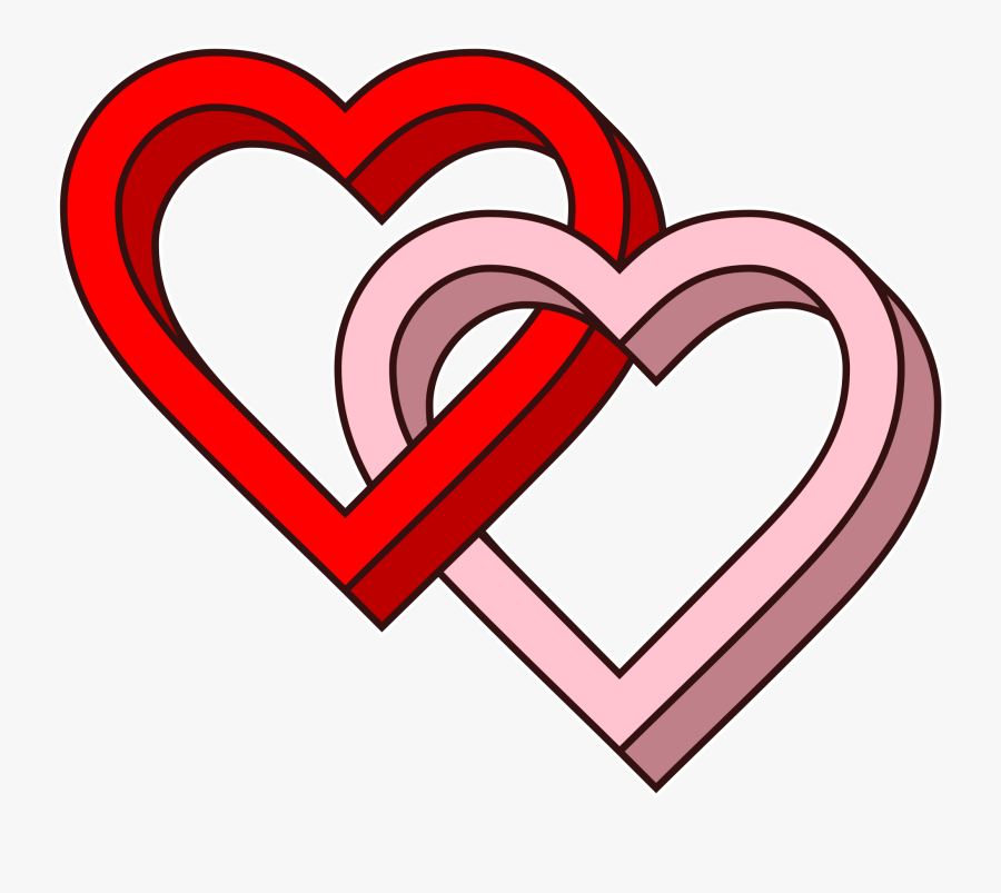 Transparent Two Hearts Clipart - Love Hearts, Transparent Clipart