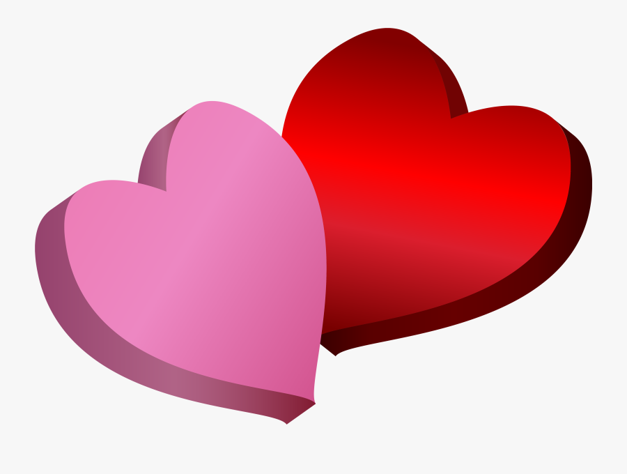 Pink And Red Hearts Png Clipart - Pink And Red Hearts, Transparent Clipart