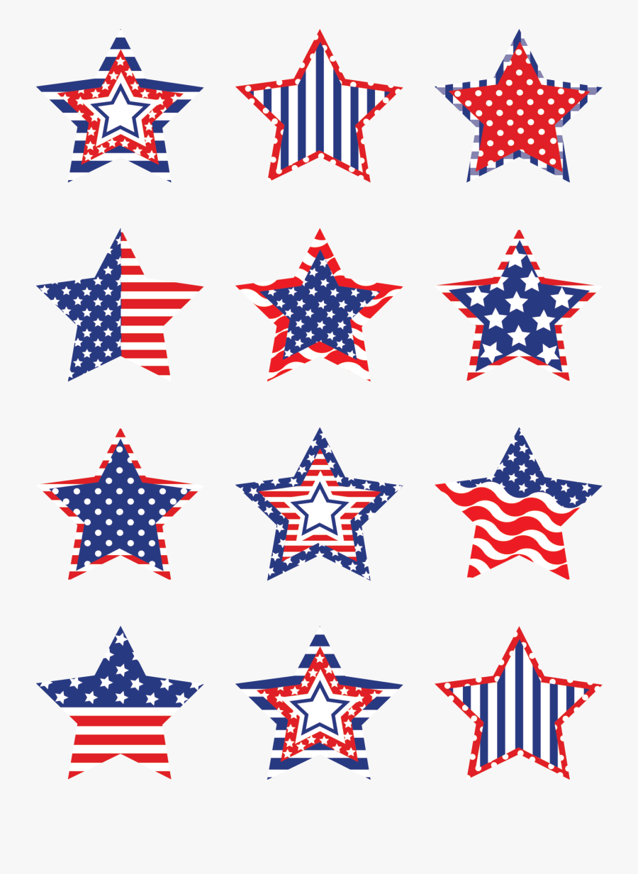 Transparent Labor Day Clipart - Patriotic Stars, Transparent Clipart