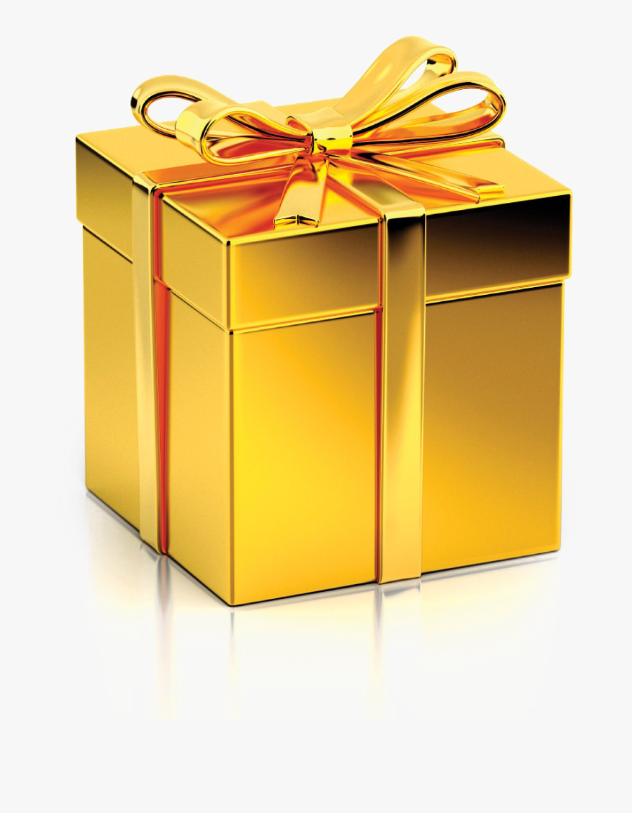 Golden Gift Png Clipart Background - Christmas Gift Box Gold , Free Transparent Clipart - ClipartKey